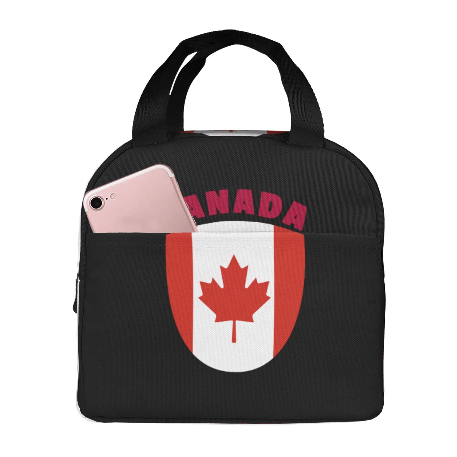 Women Bags Canada - กระเป๋าใส่อาหารกลางวันลายธงชาติแคนาดาแบบมีฉนวนกันความร้อนสำหรับโรงเรียน กล่องอาหารกลางวันแบบกันน้ำสำหรับผู้หญิงและเด็ก กระเป๋าใส่อาหาร