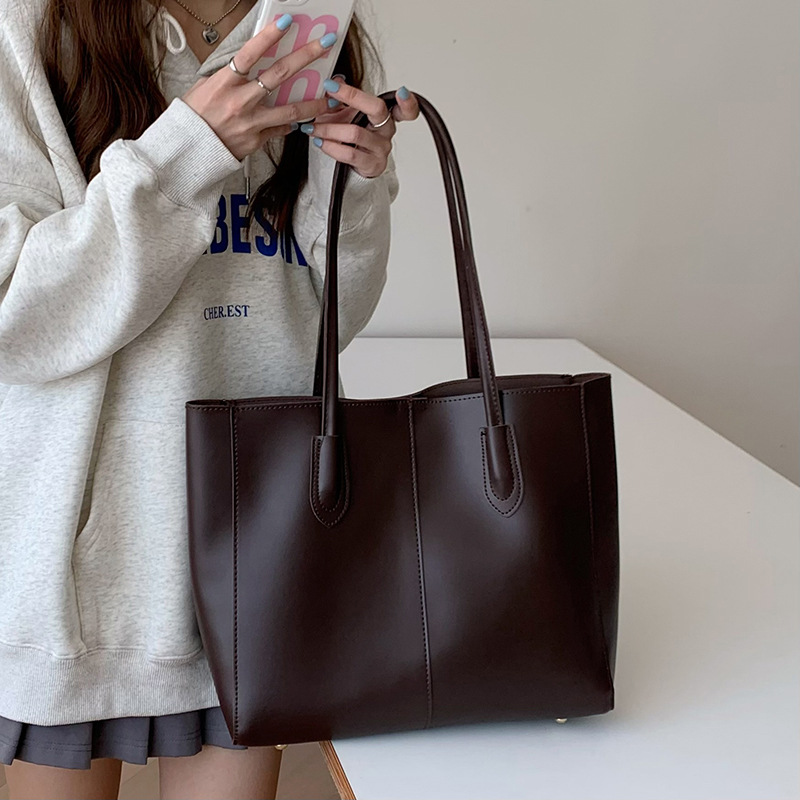 Women'S Vegan Bags - กระเป๋าโท้ทผู้หญิงวินเทจ เวอร์ชั่นเกาหลีใหม่ ความจุขนาดใหญ่ กระเป๋าเดินทางเรียบง่าย ทันสมัยและหลากหลาย กระเป๋าสะพายไหล่เดี่ยว