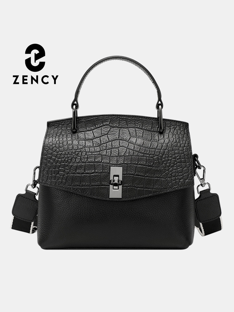 Women Bags Offers - Zency กระเป๋าถือของรองเท้าหนังแท้สตรีกระเป๋าผ้าแนววินเทจทำจากหินกระเป๋าสะพายสะพายไหล่แฟชั่นสะพายข้างของผู้หญิงแบรนด์หรูสำหรับ OL