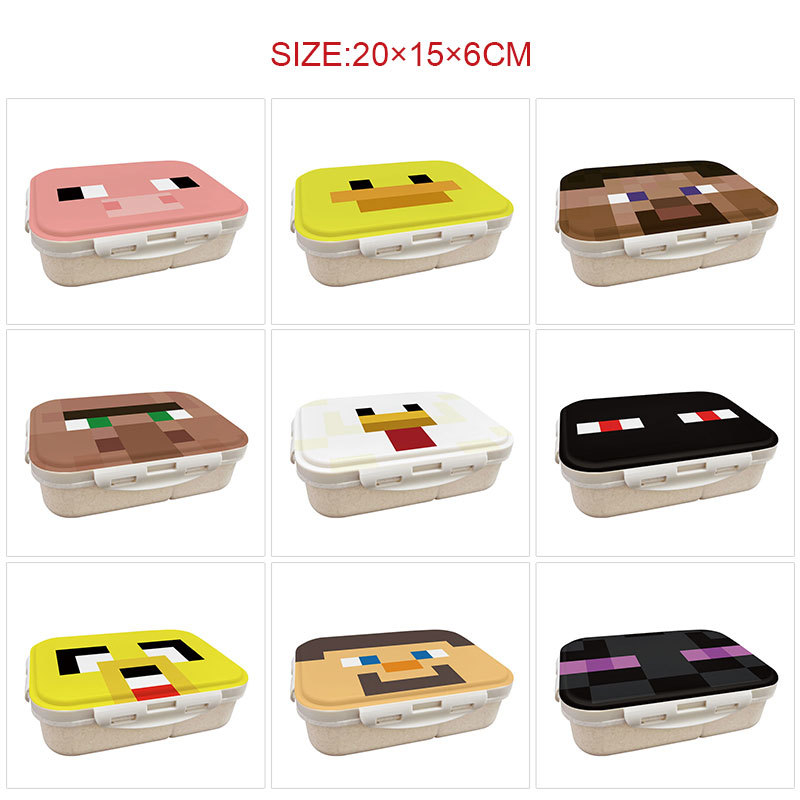 Women'S Japanese Bags - กล่องอาหารกลางวันแบบญี่ปุ่น 3 ชิ้น พร้อมฉนวนกันความร้อน ดีไซน์ Minecrafted