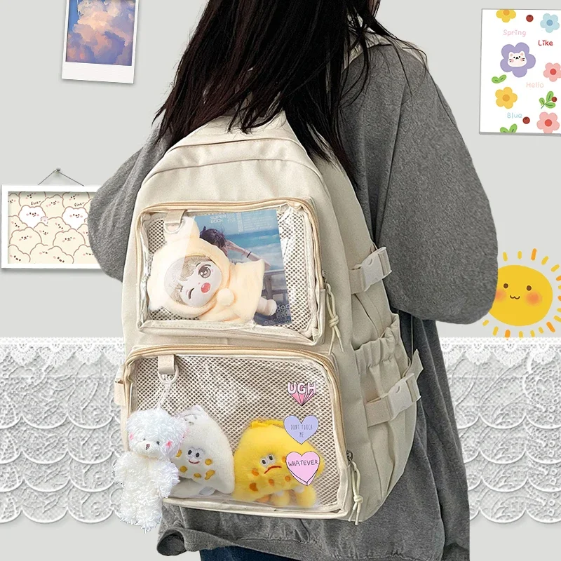 Women'S Japanese Bags - กระเป๋าอิตาแบ็กสไตล์ญี่ปุ่นน่ารักสำหรับผู้หญิง รุ่นใหม่ 2026 กระเป๋าเป้ใสขนาดใหญ่ กระเป๋าอิตาแบ็กสำหรับนักเรียน นักศึกษา