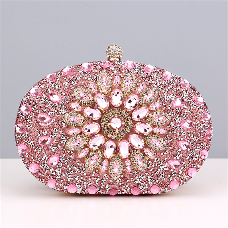 Women Bags Golden - กระเป๋าคลัทช์แมสเซ็นเจอร์สะพายไหล่เครื่องสำอางสตรีประดับคริสตัลเพชรสำหรับตอนเย็นกระเป๋าถือใส่โทรศัพท์สีทองสีเงินสีแดงสีชมพูสีดำ