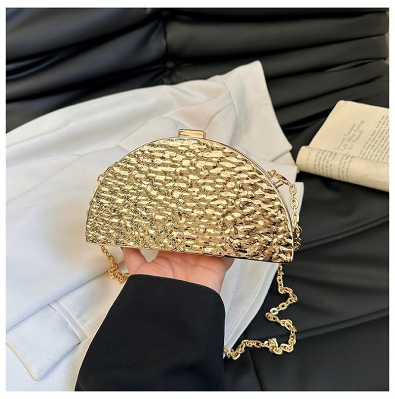 Women Bags Golden - Luxury Golden Eveningกระเป๋าสําหรับงานแต่งงานDinner Partyไหล่Cross Body Bag