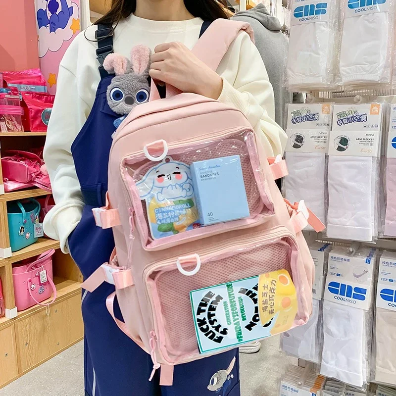 Women'S Japanese Bags - กระเป๋าอิตาแบ็กสไตล์ญี่ปุ่นน่ารักสำหรับผู้หญิง รุ่นใหม่ 2026 กระเป๋าเป้ใสขนาดใหญ่ กระเป๋าอิตาแบ็กสำหรับนักเรียน นักศึกษา