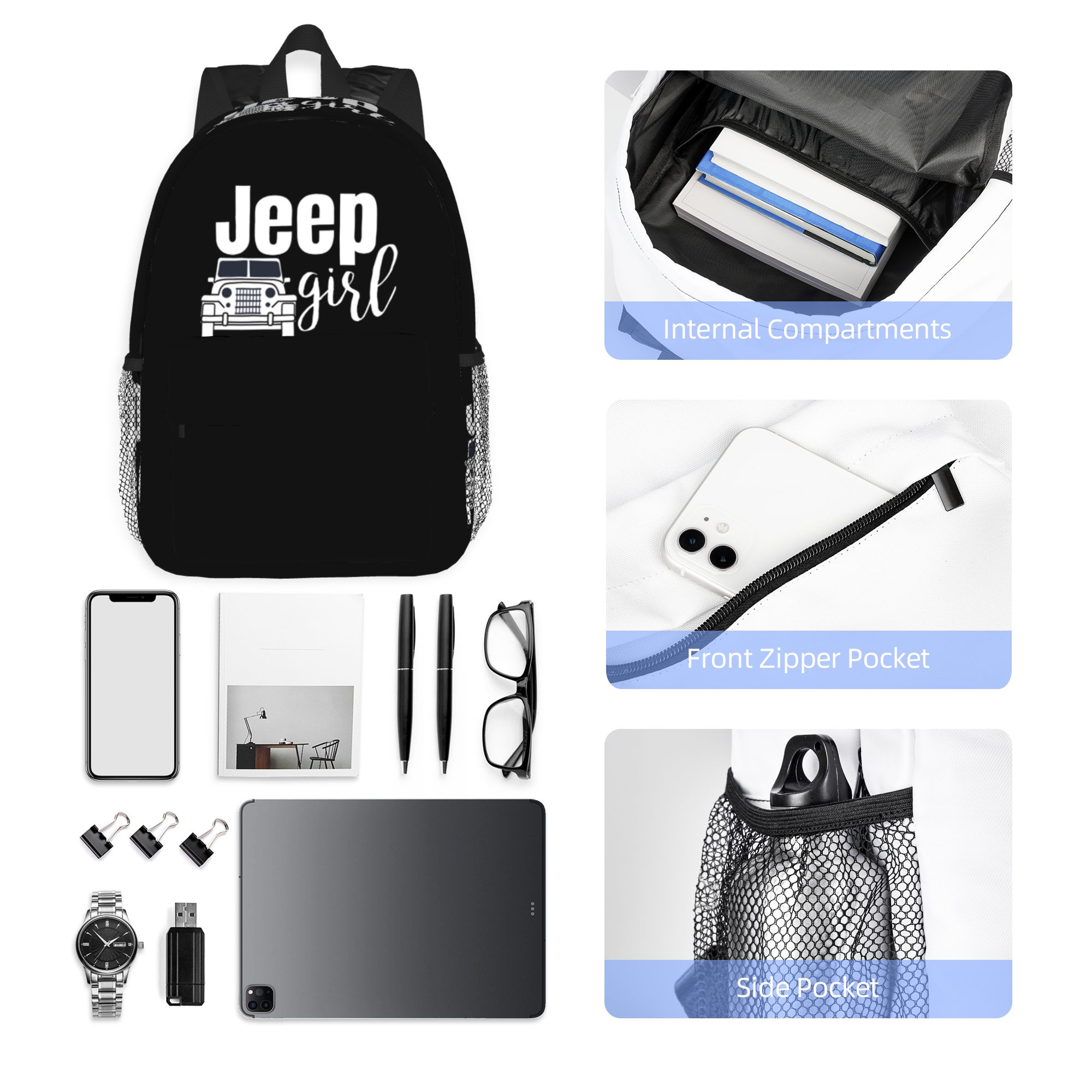 Women'S Jeep Bags - กระเป๋าเป้สะพายหลัง Jeep Girl ขายดี กระเป๋าเป้สะพายหลังความจุขนาดใหญ่ กระเป๋าหนังสือสำหรับเด็กชายและเด็กหญิง