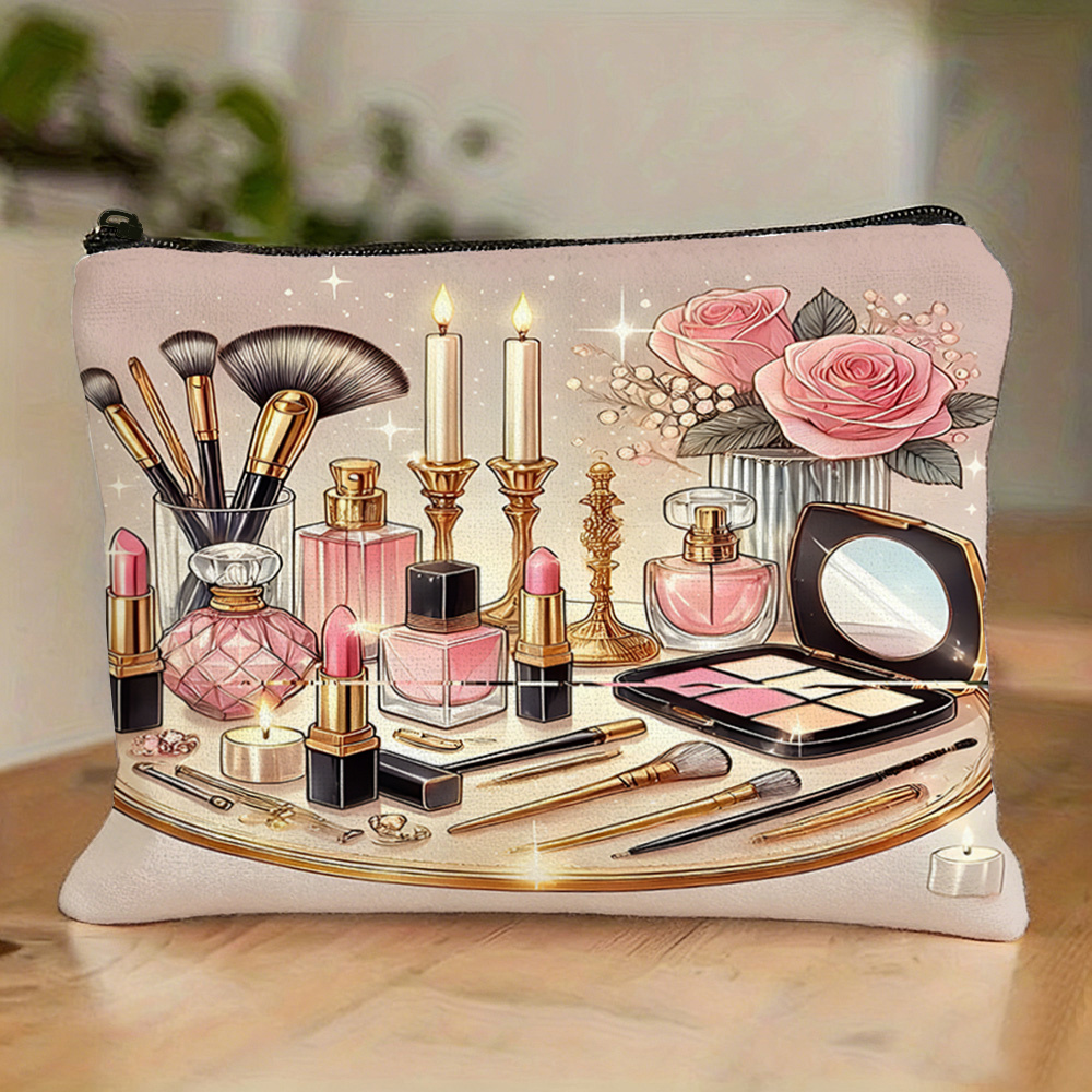 Women'S Vegan Bags - กระเป๋าเครื่องสำอางลายพิมพ์สไตล์วินเทจสุดหรู 1 ใบ ขนาดใหญ่ จุของได้เยอะ มีซิป