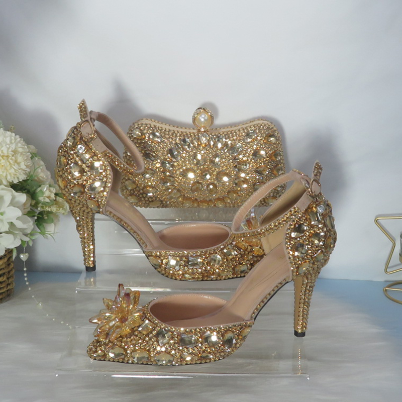 2021 ใหม่คริสตัลสีทอง Bridals  - Women Bags For Wedding บทวิจารณ์และราคา