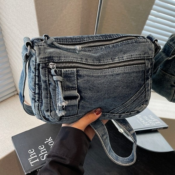 กระเป๋าสะพายข้างผู้หญิงผ้าเดนิ - Women Bags Logo บทวิจารณ์และราคา