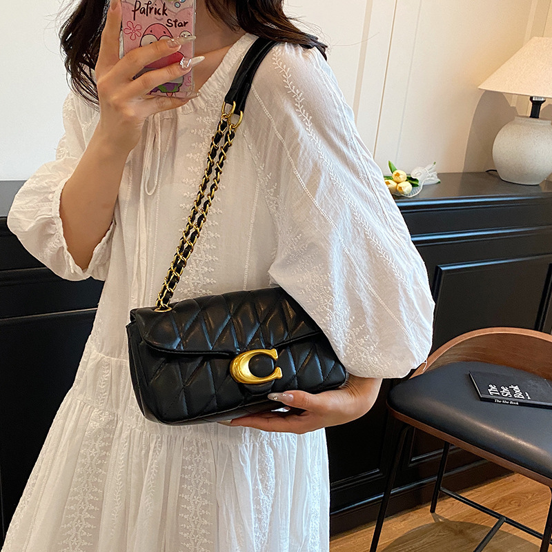 กระเป๋าสะพายไหล่หนังควิลท์สำหร - Women Bags Logo บทวิจารณ์และราคา