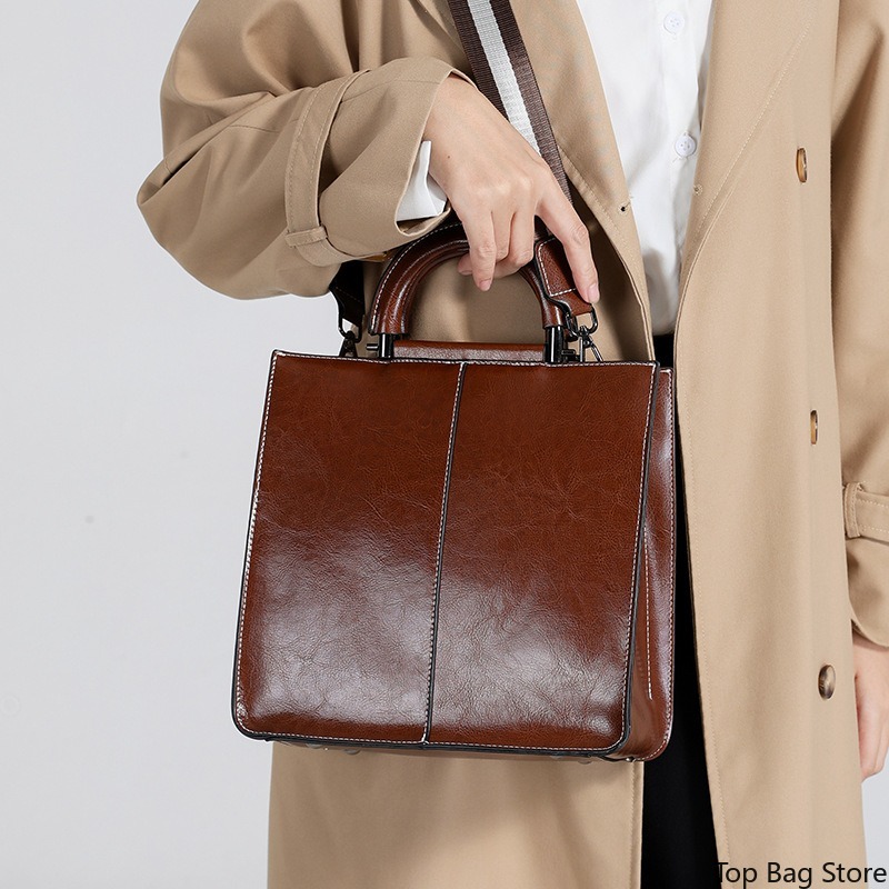 กระเป๋าโท้ทหนังแท้สำหรับผู้หญิ - Top Handle Structured บทวิจารณ์และราคา