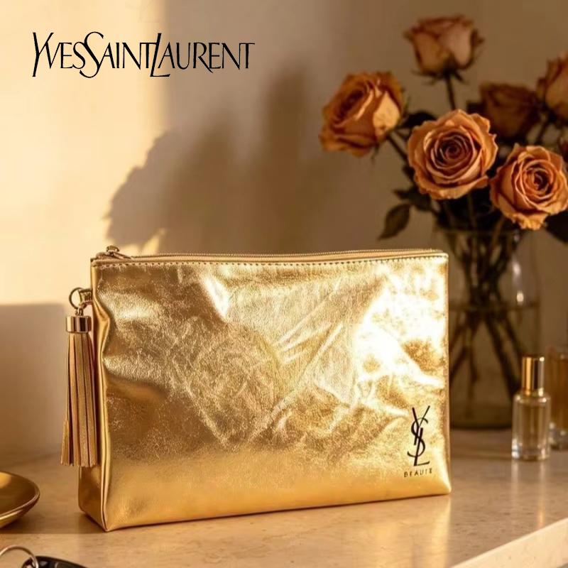 กระเป๋าเครื่องสำอาง YSL สีทอง, - Women Bags Golden บทวิจารณ์และราคา