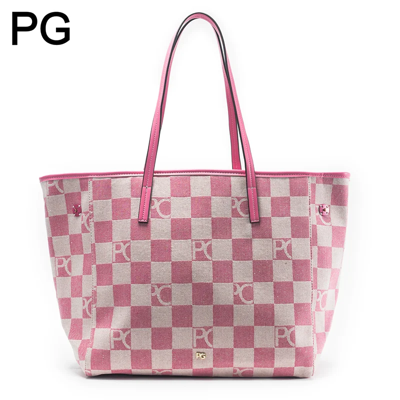 กระเป๋าถือผู้หญิงลายตาราง PG R - Women Bags Logo บทวิจารณ์และราคา
