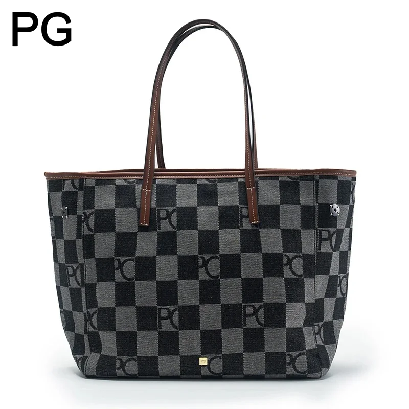 กระเป๋าถือผู้หญิงลายตาราง PG R - Women Bags Logo บทวิจารณ์และราคา
