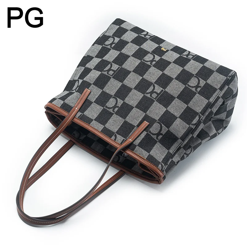 กระเป๋าถือผู้หญิงลายตาราง PG R - Women Bags Logo บทวิจารณ์และราคา