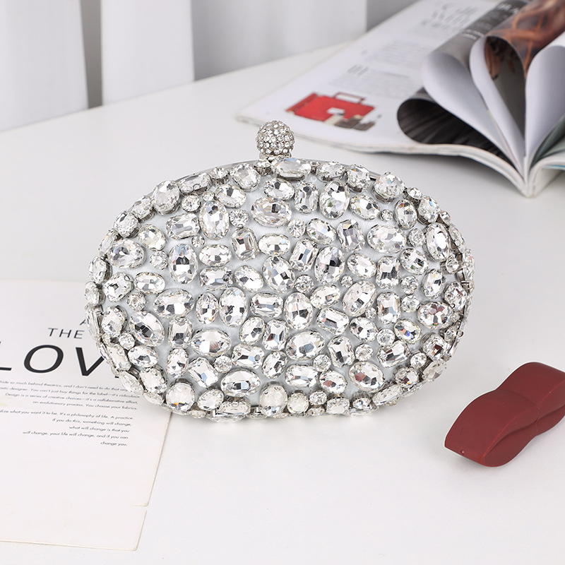 กระเป๋างานราตรีประดับเพชรสีเงิ - Women Bags Golden บทวิจารณ์และราคา