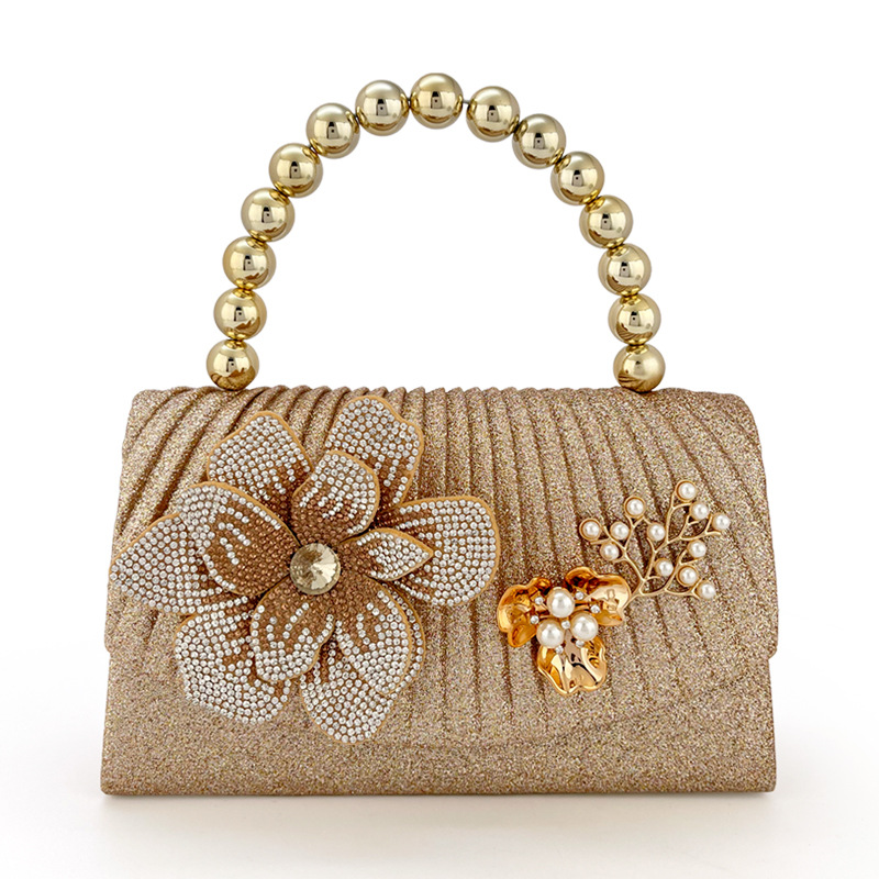 กระเป๋าใส่อาหารค่ำรูปดอกไม้ประ - Women Bags Golden บทวิจารณ์และราคา