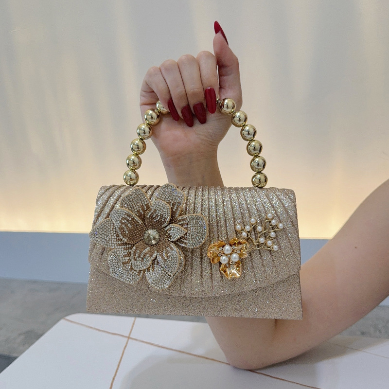 กระเป๋าใส่อาหารค่ำรูปดอกไม้ประ - Women Bags Golden บทวิจารณ์และราคา