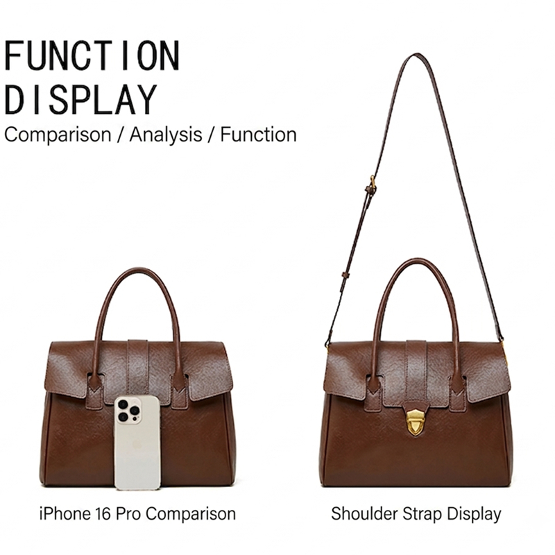 กระเป๋าถือหนังแท้ BURMINSA สำห - Top Handle Structured บทวิจารณ์และราคา